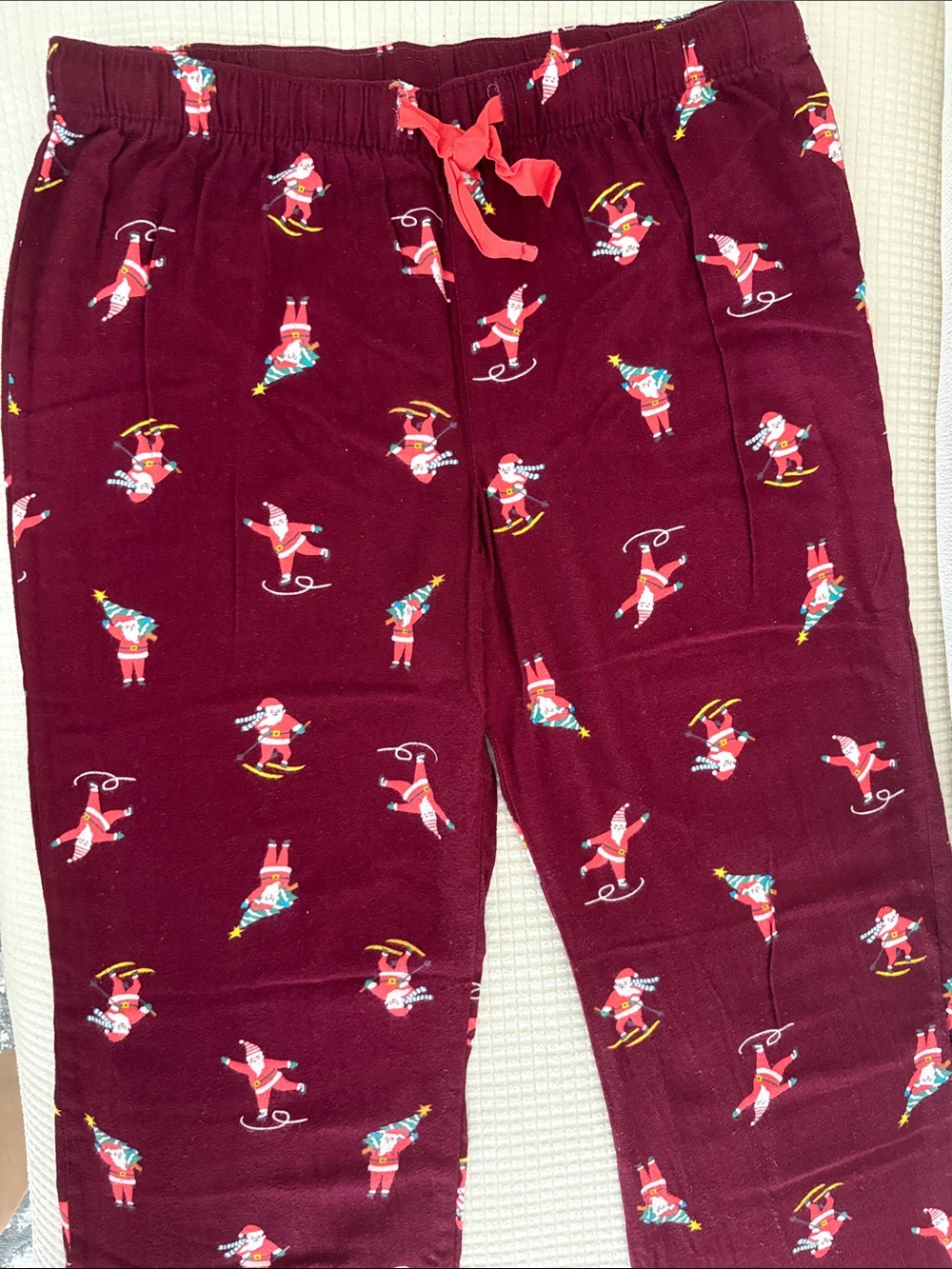 Old Navy Maroon Santa Ski Print Pajama Pants